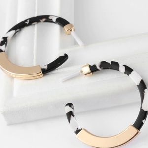 Acrylic Tortoise Shell Resin Hoop Earrings